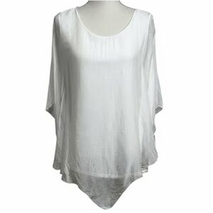 MADE IN ITALY - NEW WITH TAGS SIZE LARGE - 30% SILK WHITE TOP - OPEN SIDES - B19